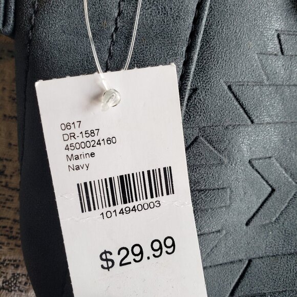 New Mia & Luca Silver Grey suede leather Aztec woven purse NWT - Picture 6 of 12